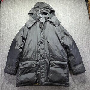 Polo Ralph Lauren Jacket Mens Large Black Down Hooded Parka Nylon Winter Coat